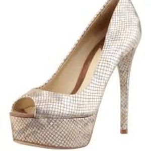 *SOLD* B Brian Atwood Natural Snakeskin Bambola Heels